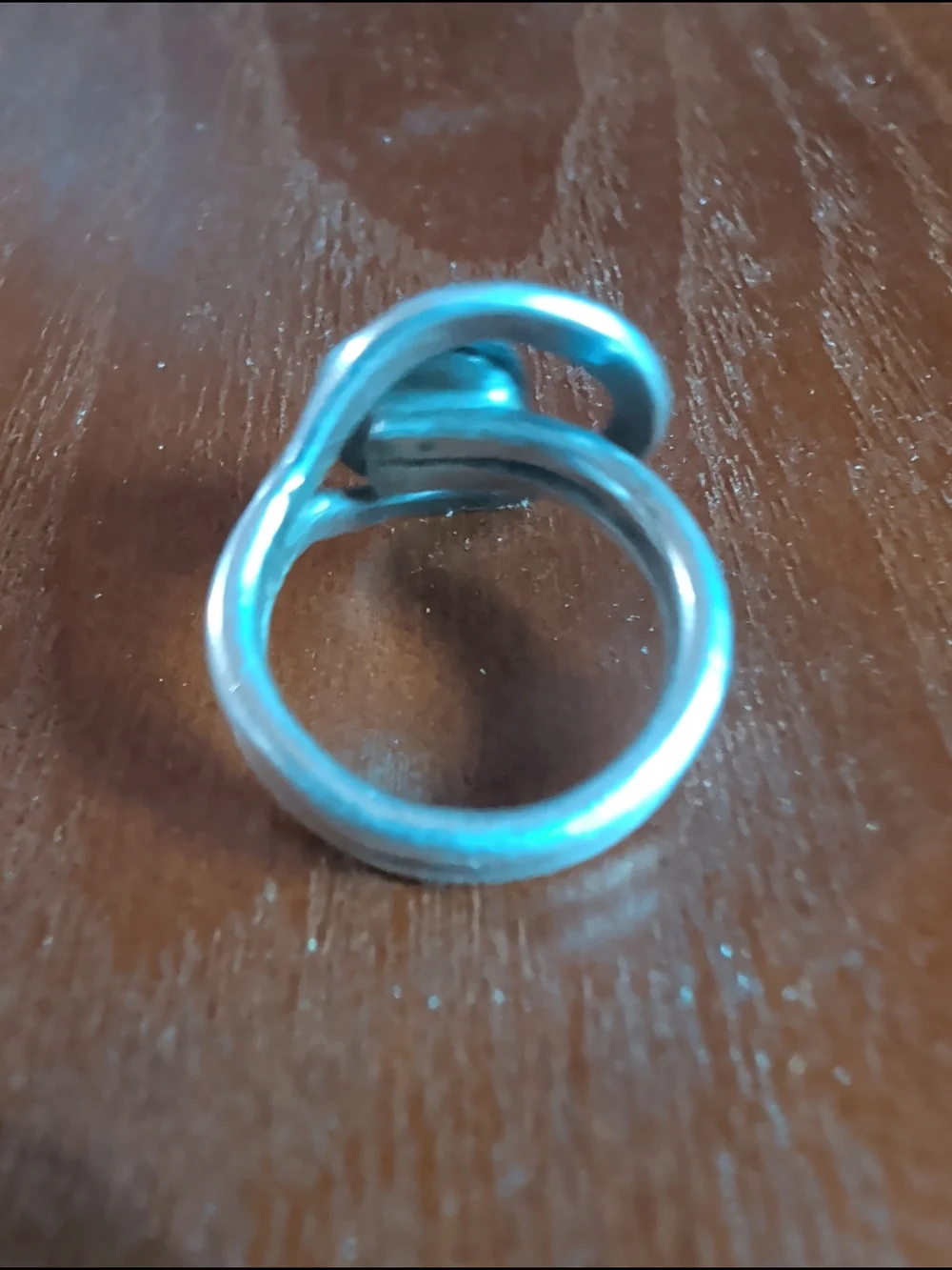 Coral Cabochon Sterling Ring. Semi Adjustable Size 5.75-6.75